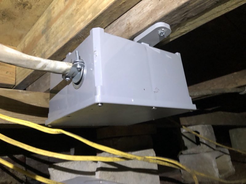 New junction box and conduit installed cleanly